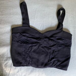 Anthropologie black lace crop top